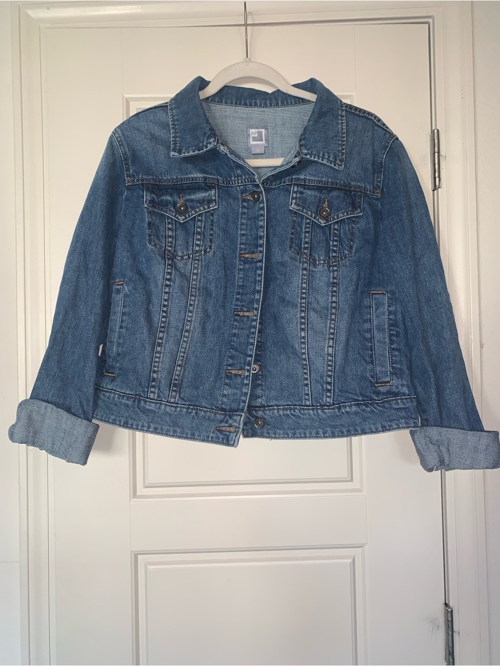 JCP Classic Women's Denim Jacket - Blue 100% Cotton